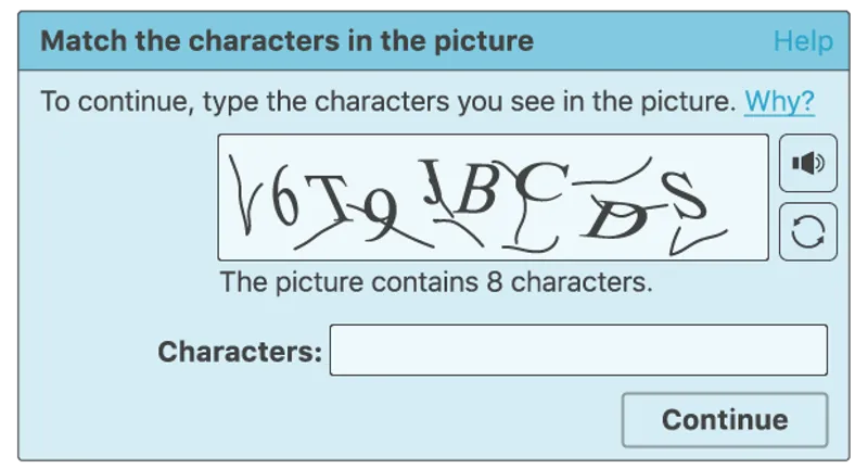 An example of a text-based CAPTCHA