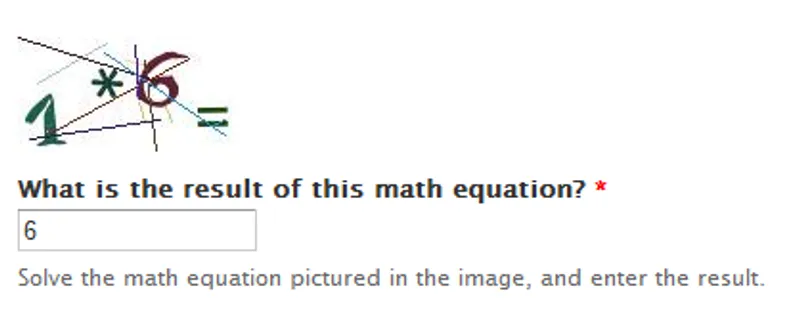 An example of a math-based CAPTCHA