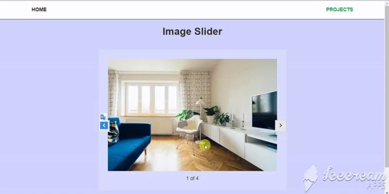 Working image slider with navigation buttons