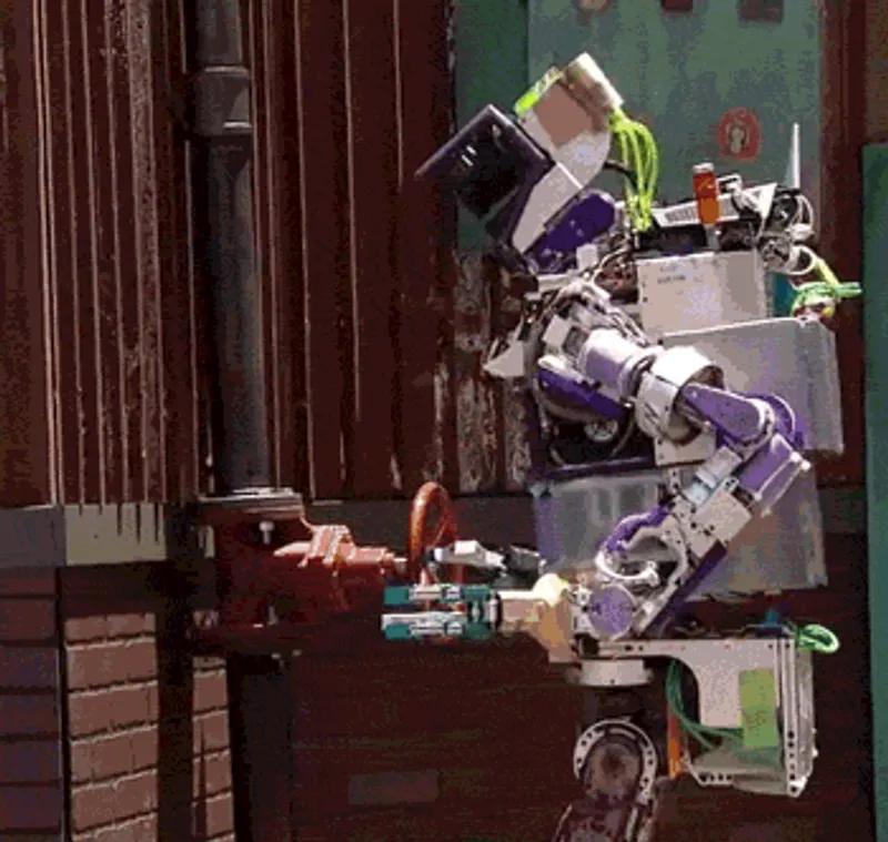 A robot trying to twist a door knob but twisting the air instead