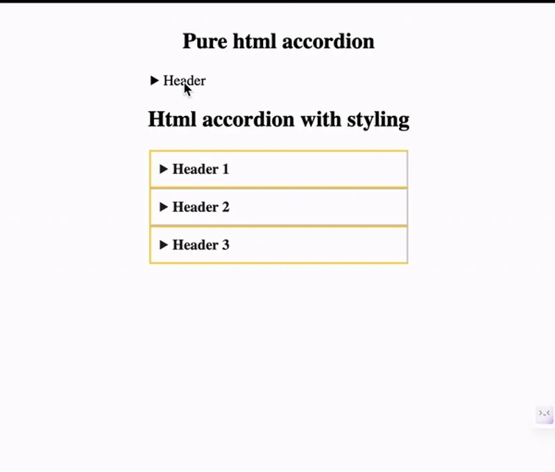 Styled HTML accordion with CSS animations