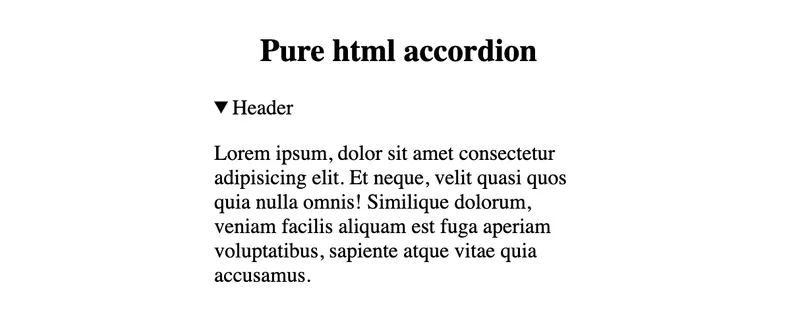 Basic HTML accordion using details and summary tags