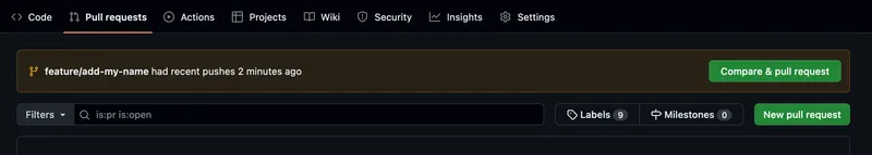 Submiting a pull request on GitHub