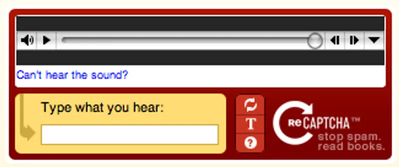 An example of an audio-based CAPTCHA