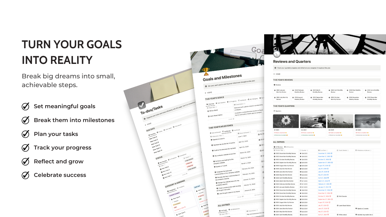 Yearly Goals Planner and Tracker Notion Template — image 2