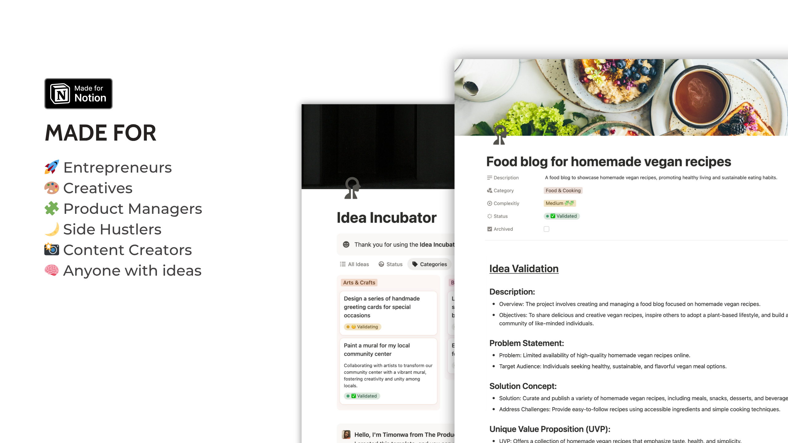 Idea Incubator Notion Template — image 2