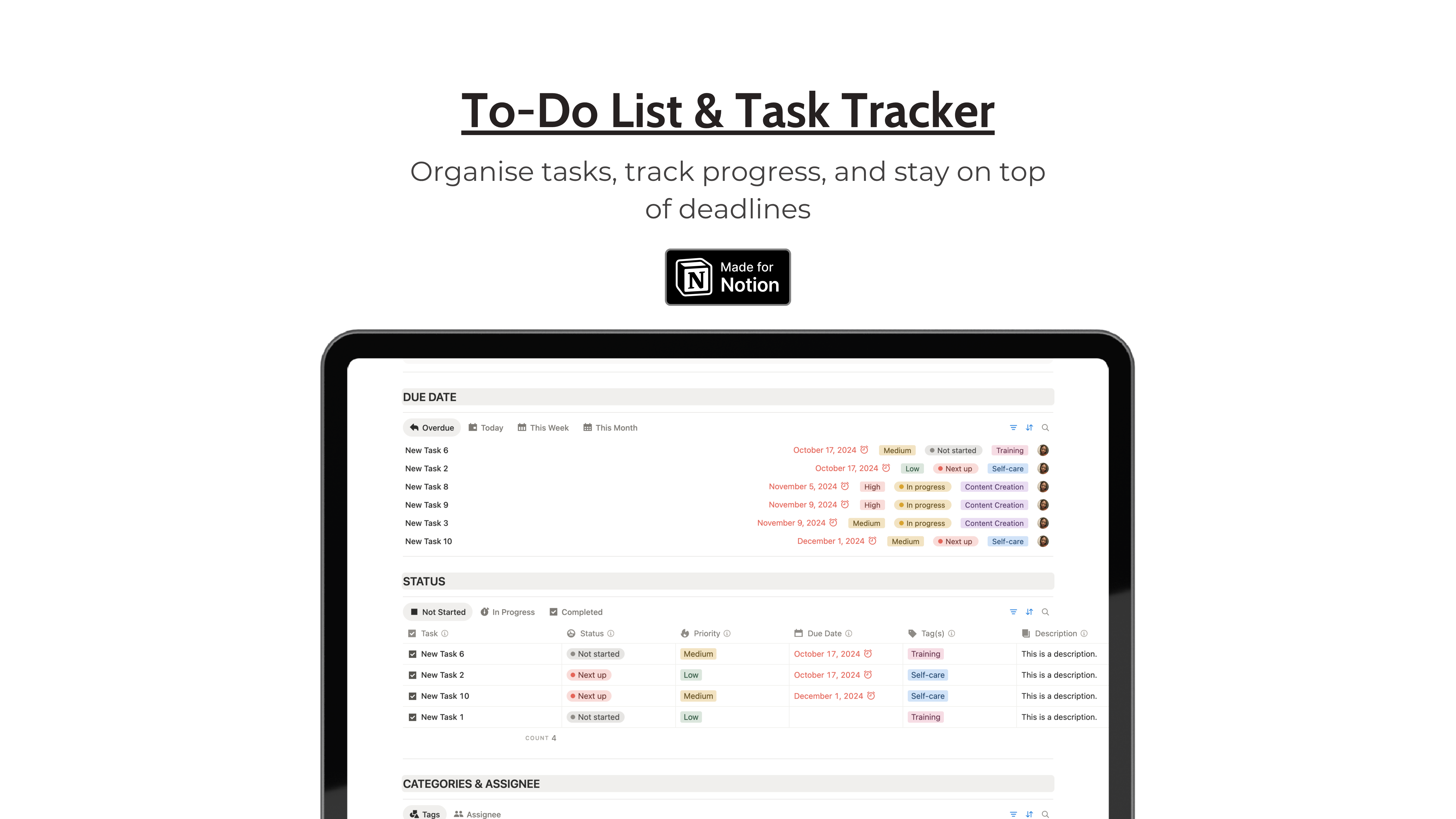 Planner and checklist on a desk