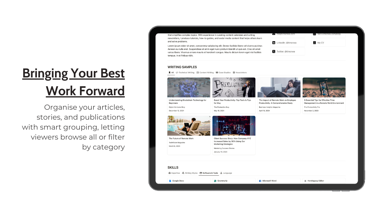 Writer's Portfolio Notion Template — image 2